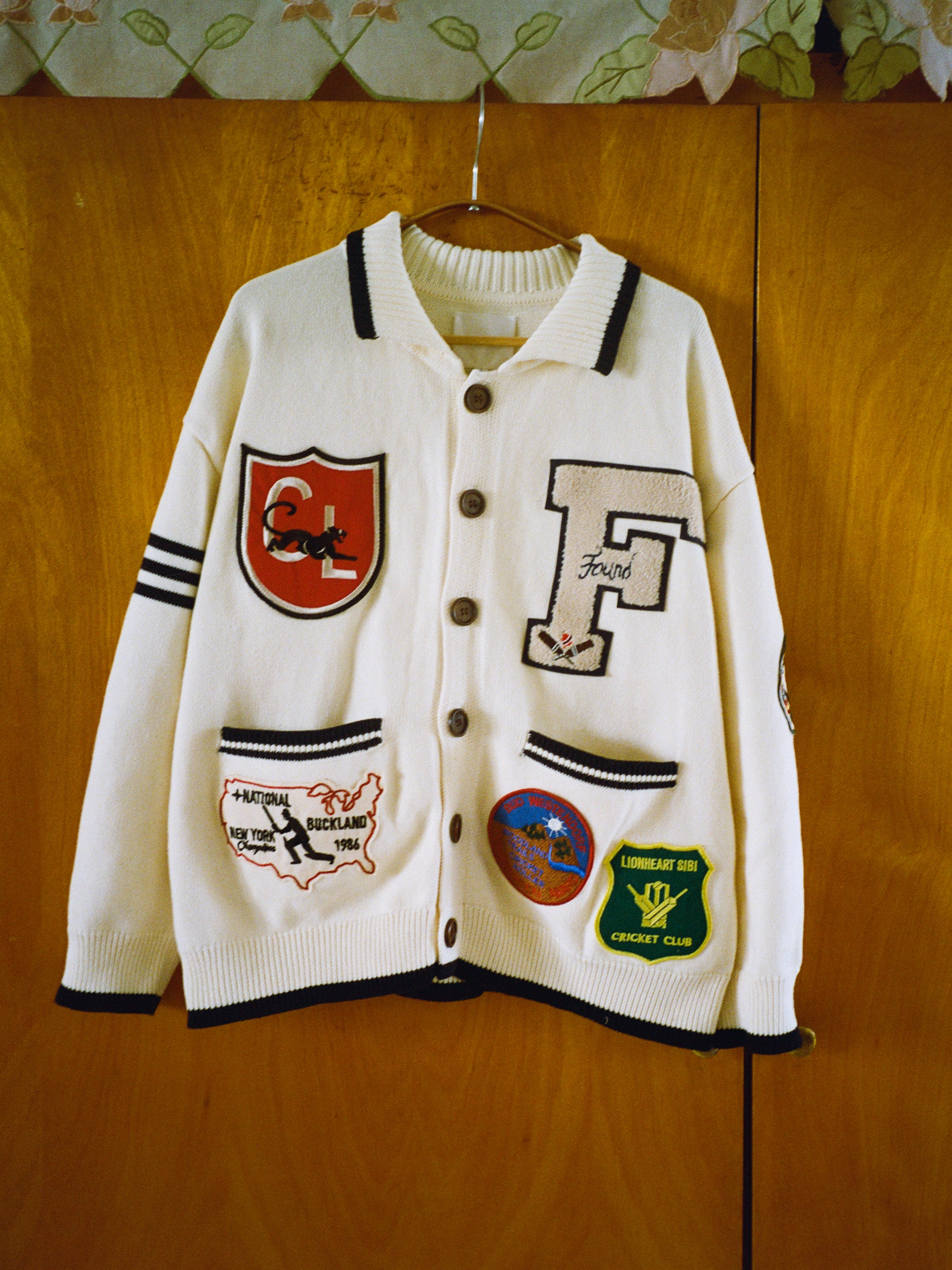 York Varsity Patch Collared Cardigan