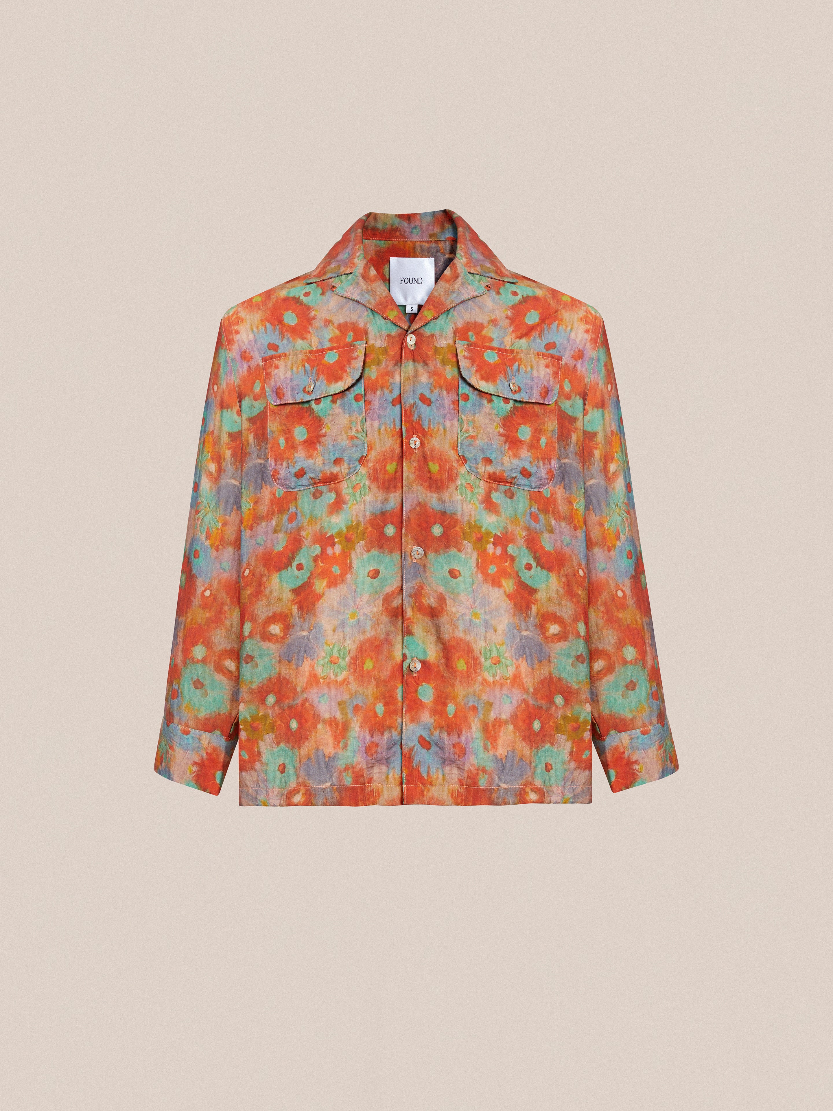 An Waterblend LS Camp Shirt with a classic appeal and a floral print.